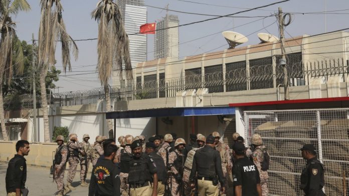 APTOPIX Pakistan Chinese Consulate