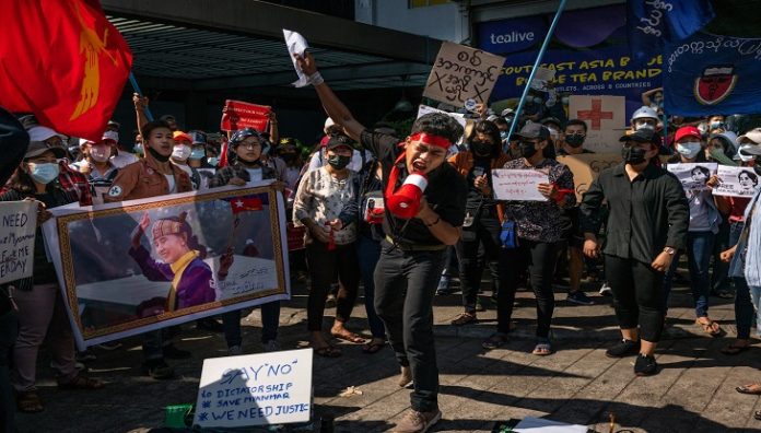 Protesters Take To Yangon's Streets Despite Martial Law